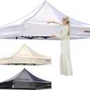 10x10 Canopy Replacement Top,Pop Up Canopy with 8 Drainage Holes,Canopy Tent Top Cover for Outdoor,Garden,Patio,Pavilion,Sun Shade.(TOP Only) (White)