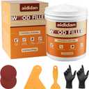 Wood Filler, Wood Repair Kit, 16 Ounce Paintable & Stainable Wood Putty Filler, Wood Scratch Cracks Holes Repair Furniture, Exterior Wood Filler Water Resistant, Wood Putty (White)