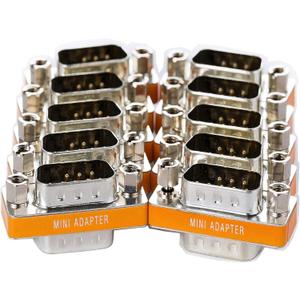 DB9 Null Modem Adapter Male to Male 10 Pack