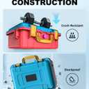 Travel Carrying Case for Nintendo Switch 2 & Accessories, All in One Protective Case, Hard Shell Cases with 12 Game Cards Slots, Waterproof Storage Organizer Box for Dock, Pro Controller-Orange&Blue