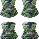 [4 Pack] Neck Gaiter, Neck Gaiter Face Mask, Gaiters Face Mask for Men and Women, Cooling Neck Gaiter Face Mask, Reusable UV Protection Face Cover, Neck Gaiter for Hiking Running Cycling Green