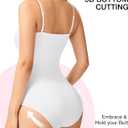 Eleady Shapewear Bodysuits for Women - Body Shaper Tummy Control Sleeveless Bodysuit Square Neck Tank Tops (White, S)