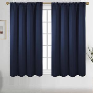 Diraysid Navy Blue Blackout Curtains for Bedroom and Living Room Thermal Insulated Room Darkening Curtains Drapes, 52 x 45, 2 Panels