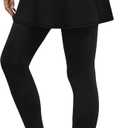 LouKeith Skirted Leggings for Women Athletic Skirt with Leggings Tennis Skirt Yoga Running Golf Skirts with 4 Pockets (Black, XL)