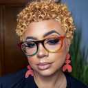 Pixie Cut Human Hair Wig for Women 27# Blonde Color Short Layered Pixie Cut Curly Style Human Hair Glueless Full Machine Made Wig Lightweight and Breathable Wear and go Wig (Blonde)