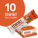 think! Protein Bars, High Protein Snacks, Gluten Free, High Fiber, Peanut Butter Chocolate Chunk, 10 Count