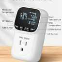 DEWENWILS Digital Temperature Controller, Heavy Duty 15A/1800W Thermostat Outlet Plug, VA Display Heating Cooling Control Timer, -40~210, Cyclic Timing/Countdown, for Greenhouse Incubator Homebrew