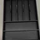 Silverware Organizer Bamboo Kitchen Drawer Organizer Utensil Organizer Silverware Holder Cutlery Organizer in drawer Flatware Organizer Tray (Black 7 Slots)