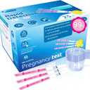 Pregnancy Tests with Cup, HEAL-CHECK Bulk Pregnancy Test Strips for Home Detection, Over 99% Accuracy, Individually Wrapped, Extra-Wide 5mm HCG Test Kit Comfortable Grip, 25 Count, Pruebas De Embaraz