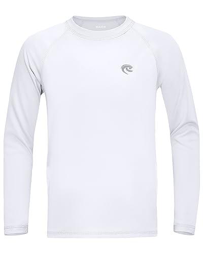 Boys UPF 50+ Swim Shirt Long Sleeve, 1 or 2 Pack UV Sun Protection Rash Guard, Youth Kids SPF Water Shirts for Beach Surf, 10