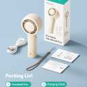 Aecooly Portable Handheld Turbo Fan [16H Max Cooling Time], 5 Speeds USB Rechargeable Mini Personal Battery Operated Small Pocket Cooling Fan GIfts for Women, Travel, Home, Office, Beach, Lash -Beige