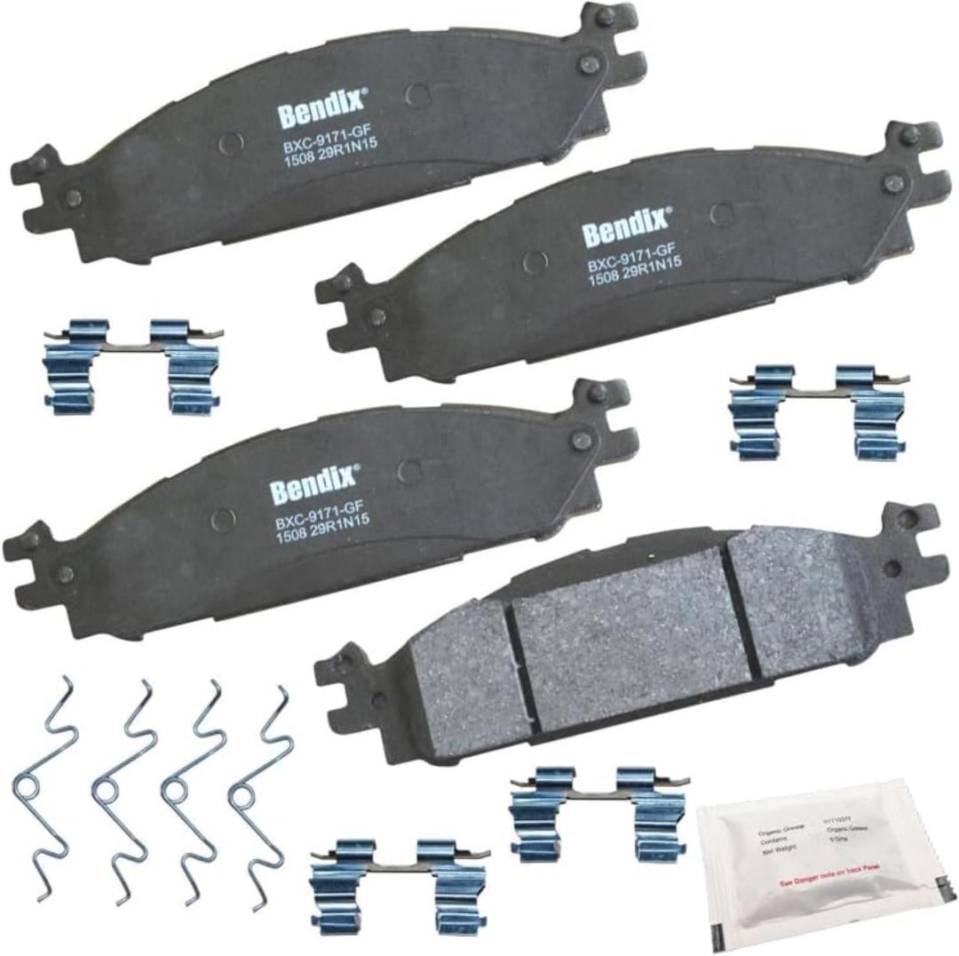 Bendix Priority1 CFC1508 Ceramic Front Brake Pads for Ford Explorer 2011-2019, Flex 2009-2019, Taurus 2010-2019, Lincoln MKS 2009-2012, MKT 2010-2019 (Only models with 325mm Rotor)