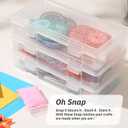 novelinks Plastic Small Storage Bins with Lids for Organizing, Mini Clear Storage Containers and Stackable Storage Box Organizer for Pencil Boxes, Task Boxes, Crayon Boxes (9 Pack Medium)