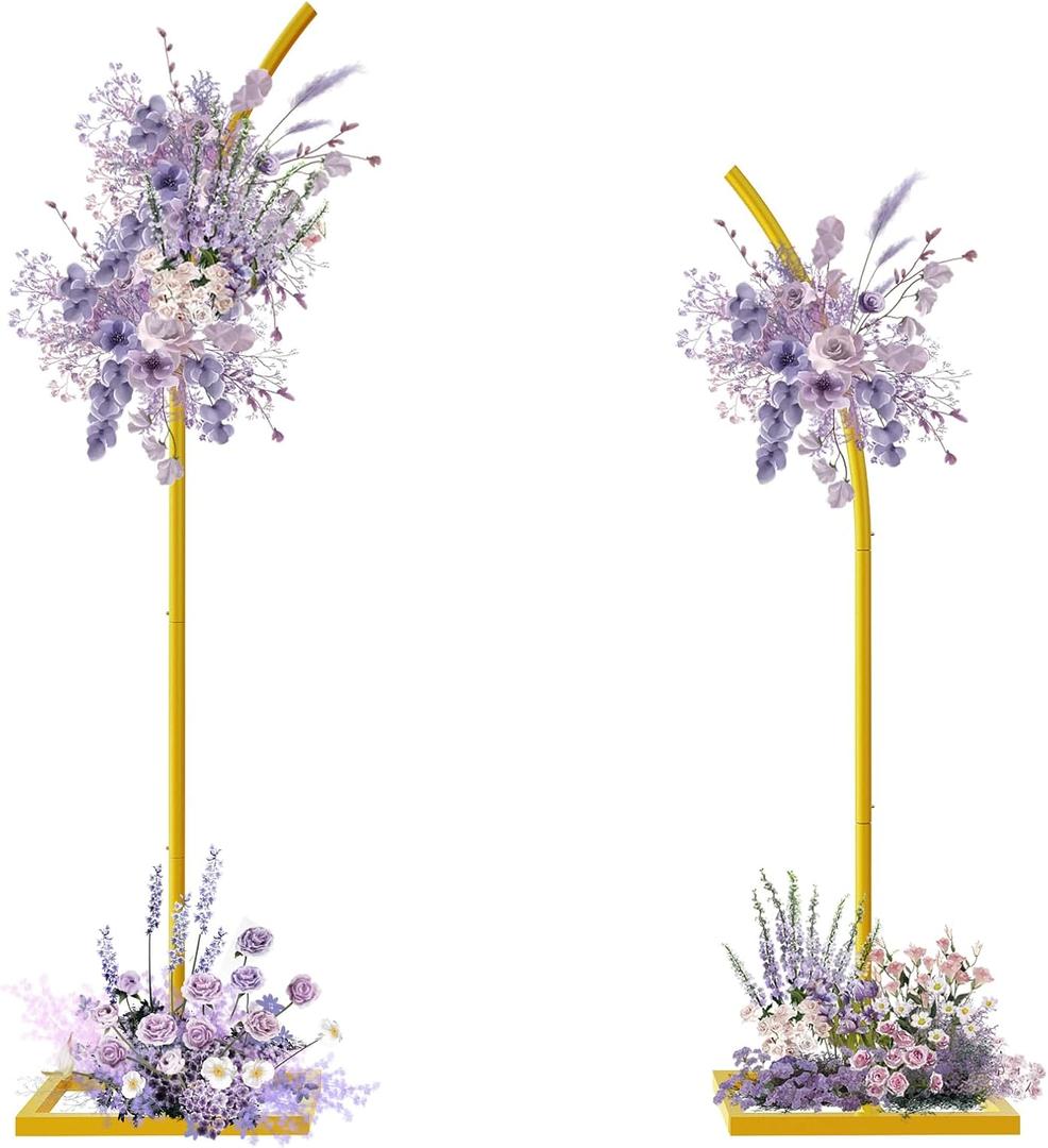 Wedding Arch Backdrop Stand(8ft&6.8ft) with Ballon Sets,Metal Wedding Arches for Ceremony,Balloon Arch Stand for Birthday,Wedding,Baby Shower and Any Celebration
