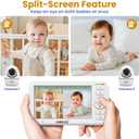 ANMEATE 5" HD Video Baby Monitor with Camera and Audio - No WiFi, 48H Battery Life,720P Remote Pan Tilt Zoom, Two-Way Talk, Night Vision, Thermal Room Monitor, Lullabies & White Noise, 1000ft Range