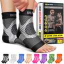 BLITZU Foot Compression Sleeve Plantar Fasciitis Relief Socks Women Ankle Sleeve Support Foot Support for Pain Compression Socks Black, XXL