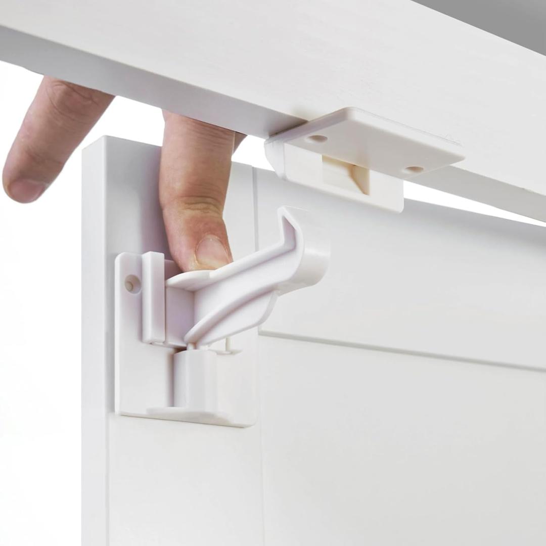 20 Pack Upgraded Invisible Baby Proofing Cabinet Latch Locks  No Drilling & Tools Needed, Fits Most Cabinets & Drawers, Works with Countertop Overhangs, Strong Adhesive for Easy & Secure Installation