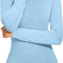 Long Sleeve Turtle Neck Women Scrub Undershirt Light Baby Blue Warm Basic Going Out Tops Winter Fall (Light Blue S)