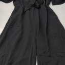 Women's Elegant V Neck Jumpsuits Dressy Casual Short Sleeve Wide Leg Long Pants Rompers No Brand M