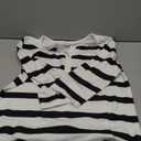 LilyCoco Striped Shirt Women Casual Button V Neck 3/4 Sleeve Tops (Medium)