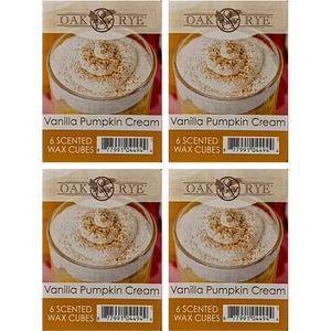 Oak & Rye Vanilla Pumpkin Cream Scented Wax Cubes - 4-Pack