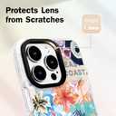 for iPhone 16 Pro Case [Military-Grade Drop Protection/Motivational Soft TPU Protective/Camera Protection/for Women & Girls]-Vibrant Aesthetic Tropical Coastal Art Summer Collage