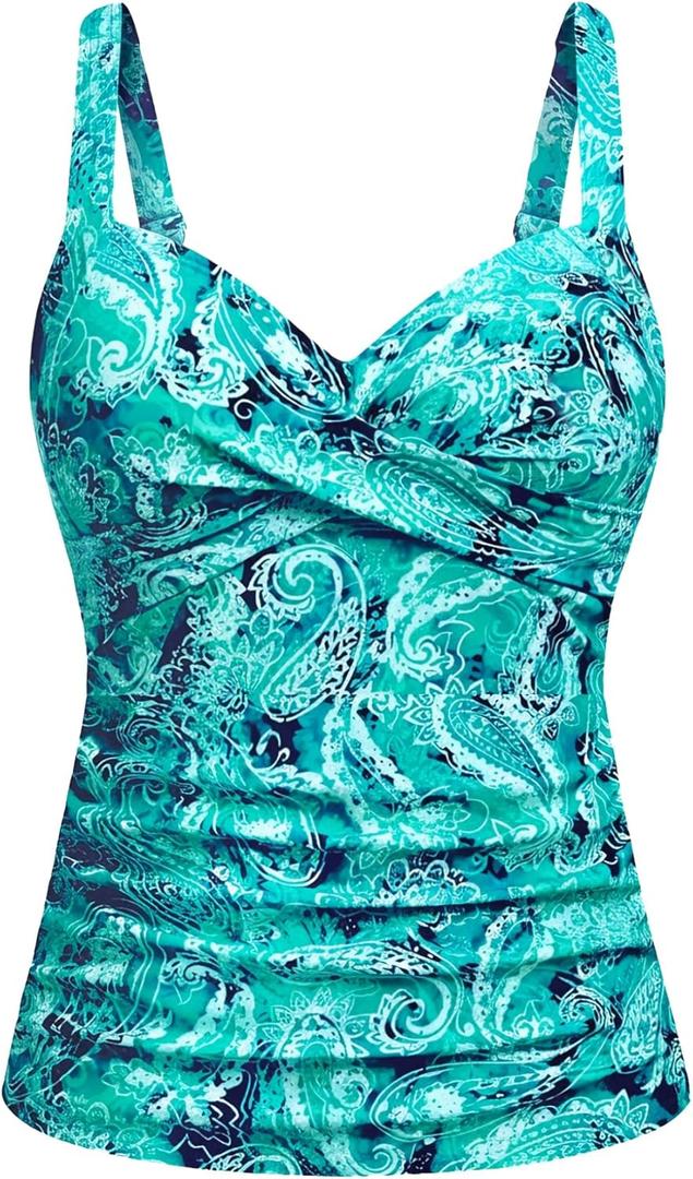 Women's Underwire Tankini Top Only - Tummy Control Bathing Suit Top No Bottom 2025, Size 20W