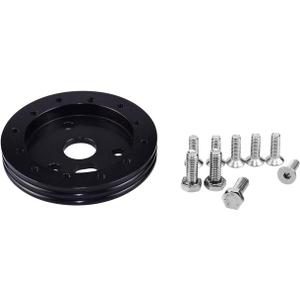 Steering Wheel Hub Adapter Conversion Spacer 6 Hole to 3 Hole Boss Kit 0.5", Black