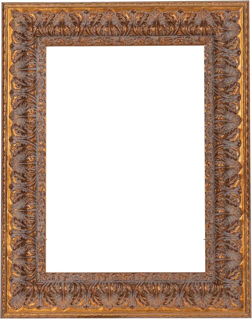 ArtXO Ornate Wooden Gold Picture frames,24x36 Picture Frame Wood for Photo Frame,Canvas Frames,Art Panels Frame,Paintings,Artwork,Corner Ornaments Gold Frames,20x24 Frame without Acrylic Glass and Backing 06KD