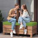 idee-home Outdoor Bench Cushion Waterproof, Bench Cushions for Outdoor Furniture, Patio Porch Swing Replacement Seat Pad with Ties for Garden Backyard, 48 x 18 Inch Green