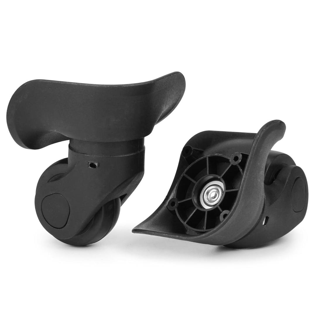 2-Pcs Luggage Wheel Replacement, Suitcase Black Travel Wheels Kit DIY Repair, Spinner Casters Sturdy Plastic 360 Degree Rotation