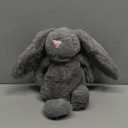 Best Pet Supplies Interactive Squeaky Dog Chew Toy, Ideal Dog Toys for Chewers and Fetch Lovers - Bunny (Gray), Large