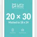 20x30 Picture Frame Gold Poster Frame,Display Pictures 18x24 with Mat or 20x30 Without Mat, Stable and Sturdy Frame and Polished Plexiglass, Horizontal and Vertical Format of The Walls