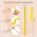 WILLBOND 60 Pieces Flexible Curling Rods Hair Curlers Rollers Twist Flexi No Heat Rods Rollers for Long Short Hair Women(0.4 x 9.5 Inch,Yellow)