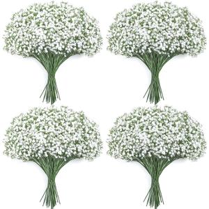 Babys Breath Artificial Flowers - 40PCS Real Touch White Gypsophila Bouquets for Floral Decoration, Wedding, Home, Party, and Garden