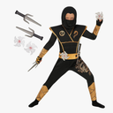 Morph Deluxe Boys Ninja Costume With Ninjas Warrior Toy Accessory, Kids Ninja Costumes, Boy Halloween Costume