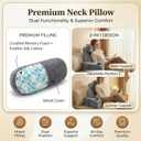 21 INCH Reading Pillow for Adults, Back Pillow for Bed Sitting Up, Backrest Pillow for Sitting in Bed, Detachable Arms with Built-in Cup & Phone Caddy (Gray, 21 INCH)