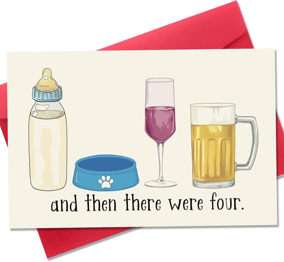 5 x Cute Funny Baby Shower Card for New Mom Dad Parents New Baby Arrival Gifts Congrats Pregnancy Card