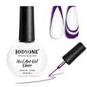 4 x JODSONE Dark Purple Swirl Nail Art Liner Gel Polish,10ml Classic Color 3D Nail Art Pens Effect Nail Print Design with Thin Brush for French Tips Manicure Painting DIY at Home - LB17