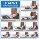 Ahpmeoa 5Pcs Wedge Pillow Set for After Surgery, Orthopedic Bed Wedge Pillow Set for Post Surgery, Acid Reflux Relief, Sleeping, Back Pain Relief, Adjustable Back Pillow for Bed Sitting up, White/Grey