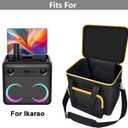 Karaoke Machine Bag Compatible with Ikarao Break X2 Smart Professional Singing System, Portable Storage Case for Karaoke Speaker with 2 Wireless Microphones for Kids&Adults - Black