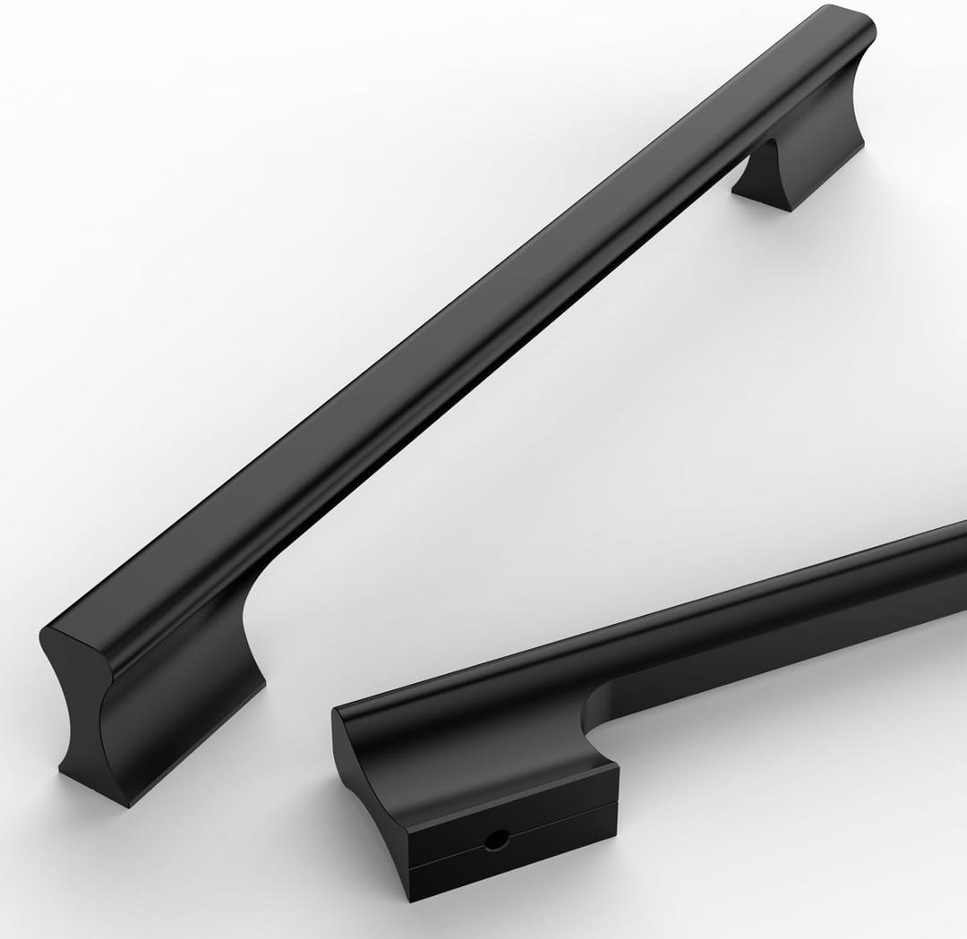 Asidrama 10 Pack 12.6 Inch(320mm) Matte Black Kitchen Cabinet Handles, Cabinet Pulls Kitchen Cabinet Hardware Cupboard Handles Drawer Pulls
