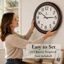 Vintage Wall Clock 18 Inch, Silent Non-Ticking Large Farmhouse Wall Clock