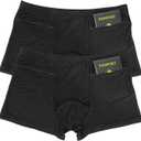 LUEXBOX Pocket Underwear for Men with Secret Hidden Pocket, Travel Boxer Briefs, 2 Packs (Black), Large