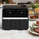 4QT+4QT Dual Basket Air Fryer - Digital Touchscreen, Smart Sync Finish, Auto Shutoff, 2 Independent Nonstick Dishwasher-Safe Frying Baskets - 8 Quart Digital Double Air Fryer