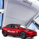 Wigoo 2025 Upgrade Tesla Model Y Sunshade Roof [Never Sag, Nano Ice-Crystal Coatings] 3-Gen Heat Insulation Glass Roof Sun Shade, Accessories for Tesla Model Y 2020~2025, Tesla Interior Gray