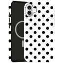 Case Compatible with iPhone 16 Pro Max,[Compatible with MagSafe] Polka Dot Pattern Aesthetic Design Phone Case for Girl Women Boy Men,Dual-Layer Fashion Design Black