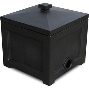Pemberly Row Traditional Plastic Garden Hose Bin in Black Finish Pemberly Row Traditional Plastic Garden Hose Bin in Black Finish