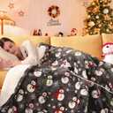 MAXEVE Christmas Heated Throw Blanket Electric Blanket Soft Cozy Heating Blanket for Couch Sofa Bed, 6 Heat Levels & 4-Hour Auto-Off, Machine Washable, FCC & ETL(50"x60", Gray Snowman)