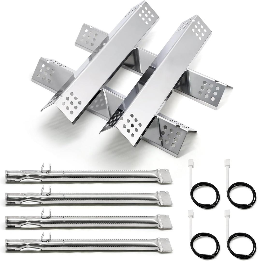 Adviace Replacement Parts for Monument Grill 35633 41847NG 24367 24633 17842 77352 77352MB 77352-MB, A0212926 Main Burner & D010012307 Flame Tamer & Igniter for 35633 Monument Grill 4-Burner Gas Grill (4-Burner)